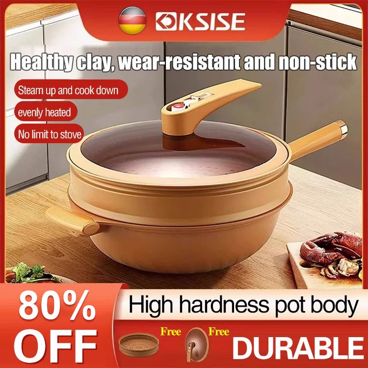 Clay micro-pressure nonstick wok