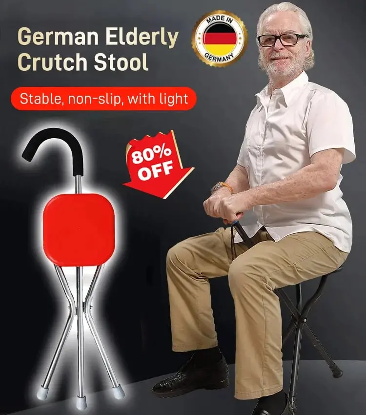 German elderly crutch stool