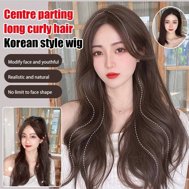 ?‍♀️Centre Parting Long Curly Hair Korean Style Wig