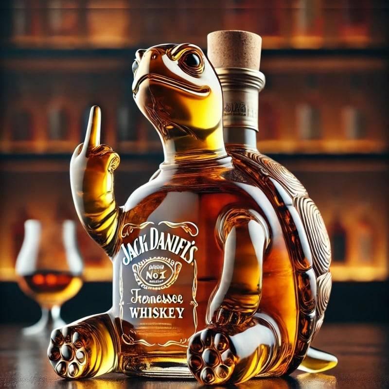 Funny Turtle Whiskey Bottle