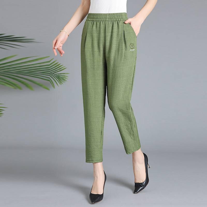 Women's Solid Casual Pants with Pockets